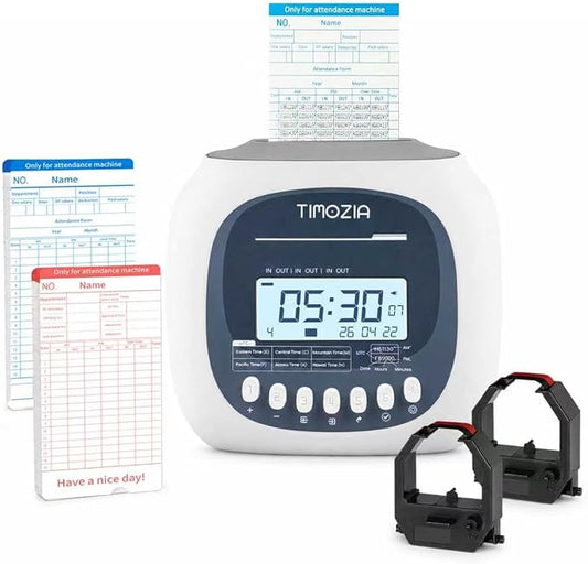 Time Clock for Employees Small Business, 6 U.S. Time Zones, Automatic Daylight by TIMOZIA