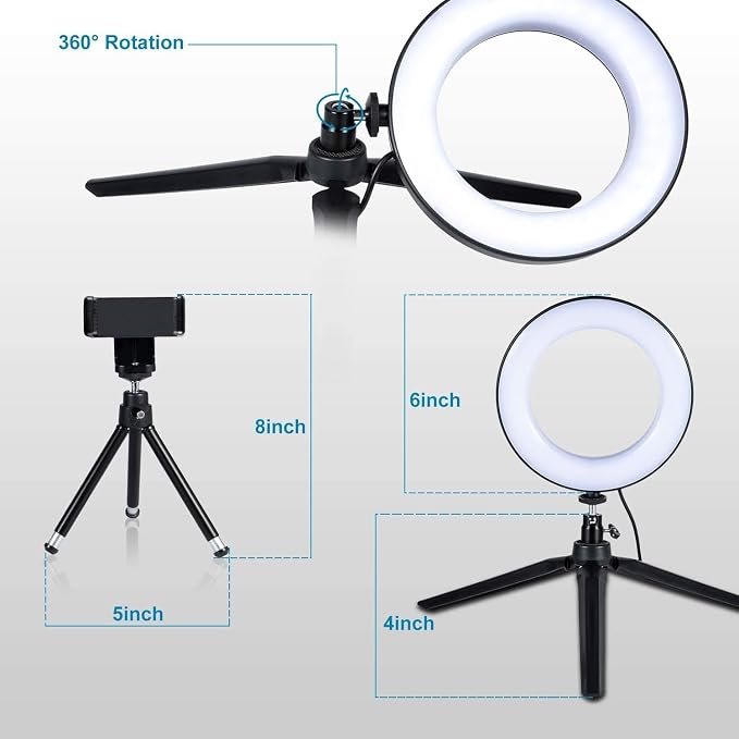 LED Ring Light 6" with Tripod Stand - Image 8