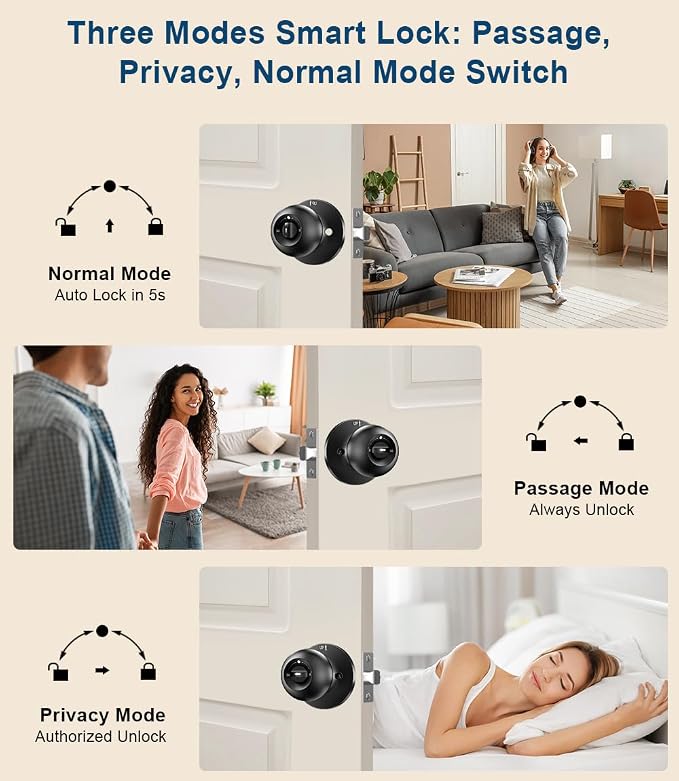 Fingerprint Door Lock, Smart Fingerprint Door Knob - Image 6