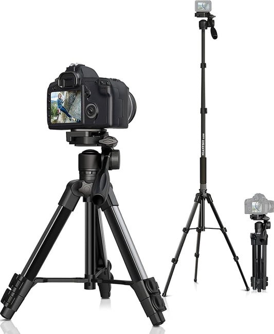 Camera Tripod 66.7 Inch, Patented 3-Way Rotating Portable Cameras Stand by NIANYISO-Themosttrustworthyoutdooractivitypartner