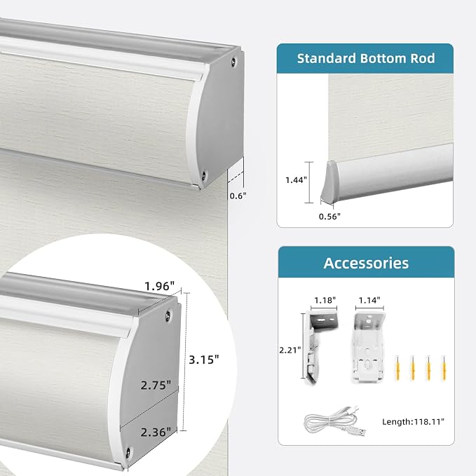 SmartWings 70% Light Filtering Motorized Roller Shades Work - Image 5