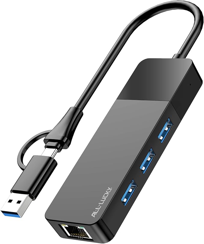 ALL-LUCKY USB to Ethernet Adapter, 4 in 1 USB C to Ethernet Adapter Hub by Unknown