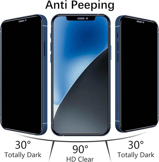 MAYtobe [2+2 Pack Designed for iPhone 12 Privacy Screen Protector, Privacy - Image 7