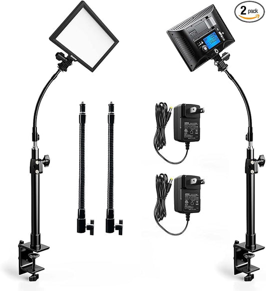 2Pack Streaming Key Light, LED Video Light Dimmable Bi-Color 3200-5600k Video by Dazzne