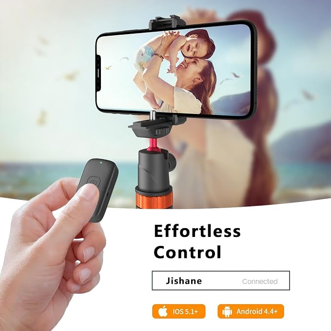 Action Camera Tripod with 360° Ball Head, 66.5'' Selfie Stick Tripod with - Image 7