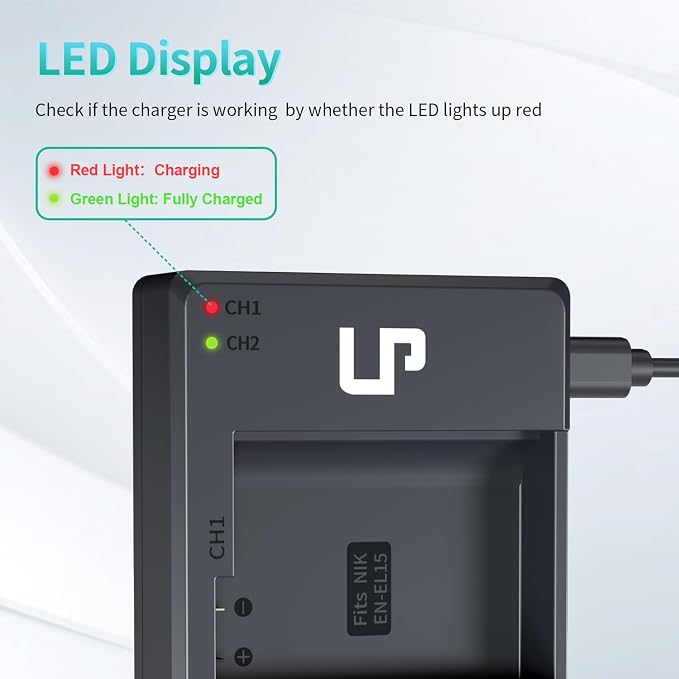 LP EN-EL15 EN EL15a Battery Charger Pack, Compatible - Image 4