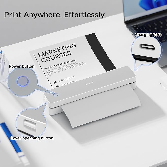 HPRT Portable Thermal Printer-Inkless Printer, Supports Thermal Paper&Labels - Image 7