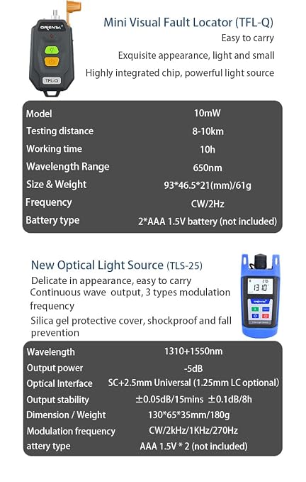 TLT-15D FTTH Loss Test Kit, 200x Mini Scope, 800~1700nm Fiber Optic Power Meter - Image 5