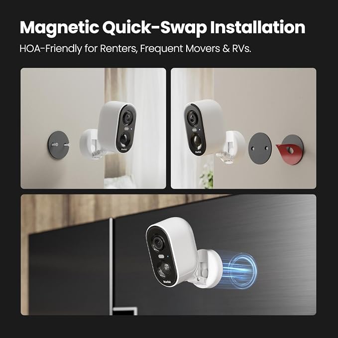 Kiwibit Solar Security Cameras Wireless Outdoor, 2K Magnetic Installation - Image 4