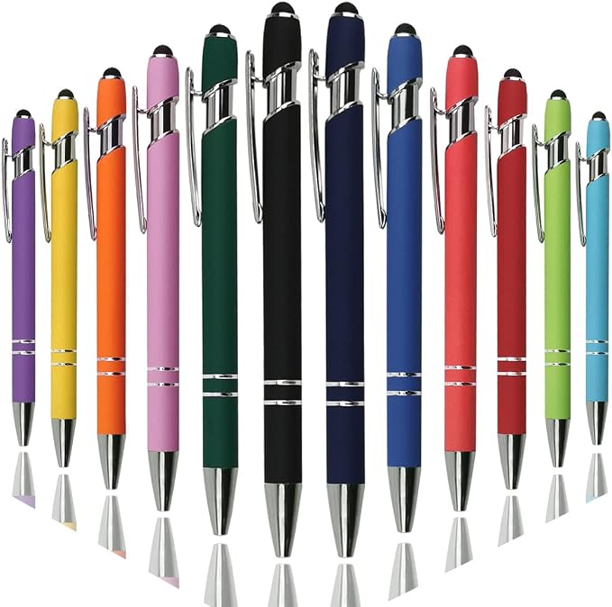 Oddmoal Ballpoint Pen with Stylus Tip, Soft Touch Click Metal Pen, 1.0mm Medium by Oddmoal