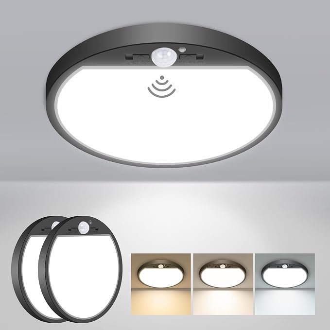 slochi 2Pack Motion Sensor Light Indoor Wired PIR, 3000K/4000K/6500K Closet by CeilingLights