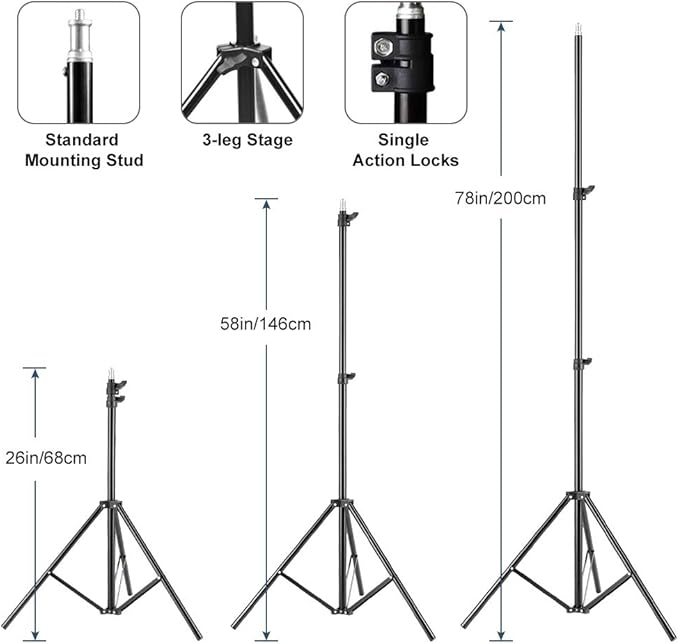 MOUNTDOG Softbox Lighting Kit, 2x19.7"x27.5" Photography Continuous Lighting - Image 4