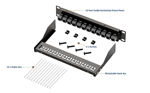 iwillink 10Gbps Cat6A Patch Panel 12 Port, Keystone Patch Panel UTP 10-Inch - Image 5