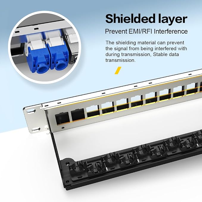 16 Port Patch Panel Blank Keystone Patch Panel 1U Network - Image 5