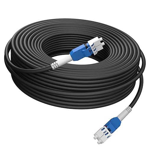 20M/66FT LC to LC Armored Outdoor Fiber Optic Cable, Single Mode Duplex 9/125μm by Unknown