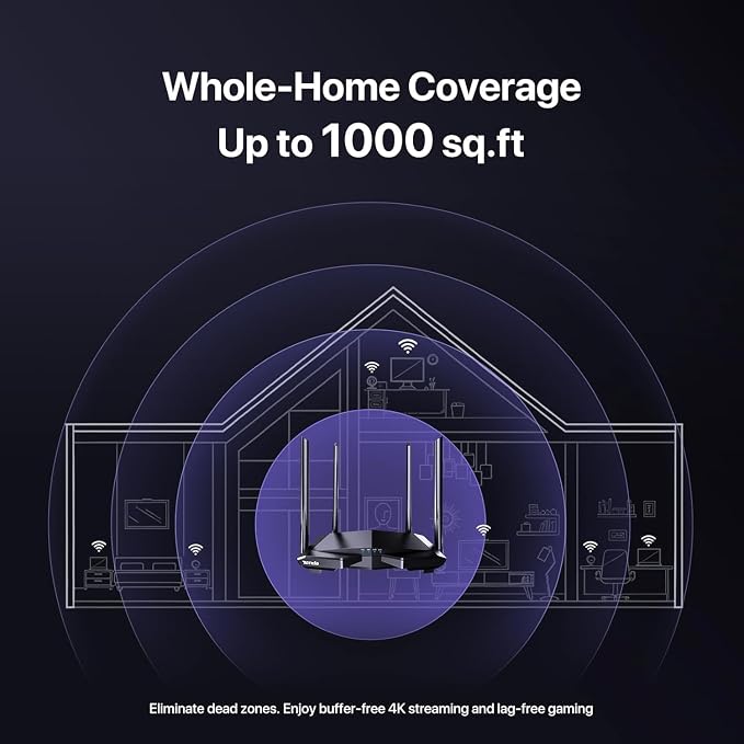 Tenda AC1200 Smart WiFi Router, High Speed Dual Band Wireless Internet Router - Image 3