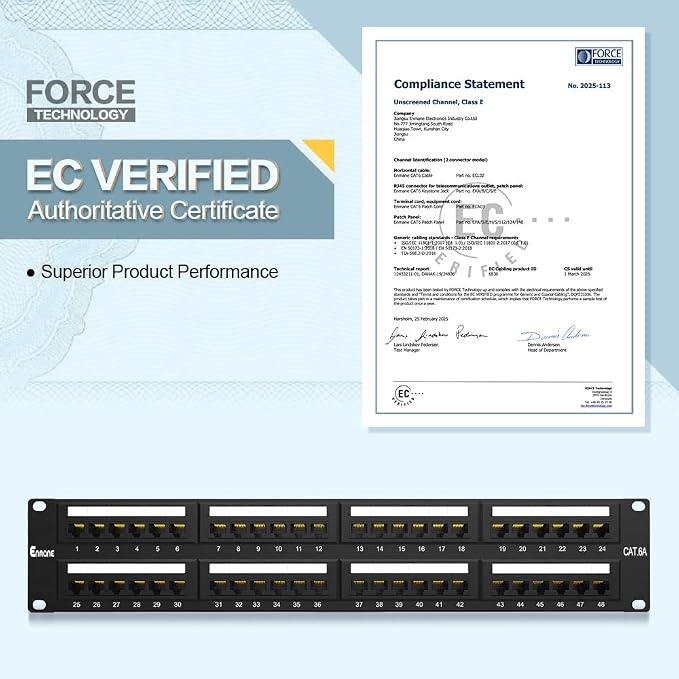 2U 48 Port Patch Panel CAT6A Patch Panel Rack Mount 19inch Ethernet Patch Panel - Image 8