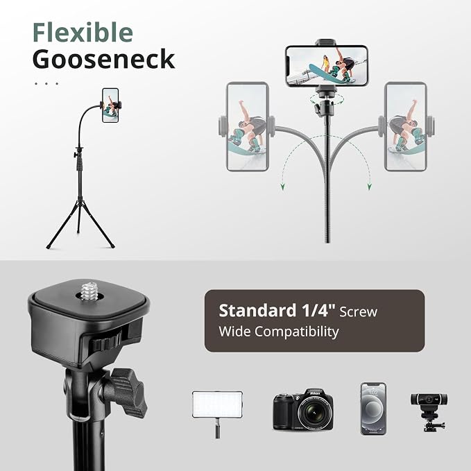 Sensyne 92" Cell Phone Tripod, Selfie Stick Tripod - Image 6