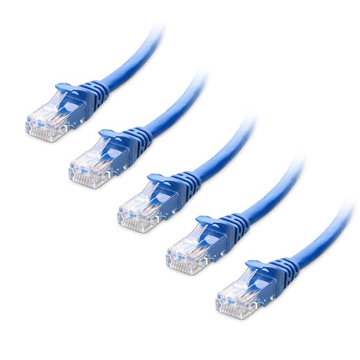 Cable Matters 10Gbps 5-Pack Snagless Cat 6 Ethernet Cable - 8ft by CableMatters