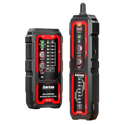 AMPCOM Rechargeable Tone Generator and Probe Kit, Wire Tracker & Cable Tracer by AMPCOM