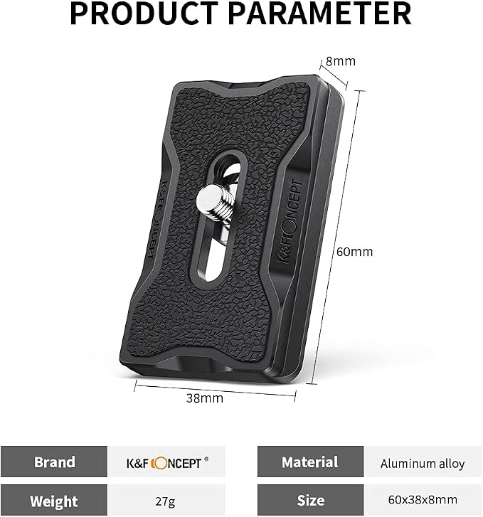 K&F CONCEPT K-28 Camera Tripod Quick Release Mounting Plate - Image 3