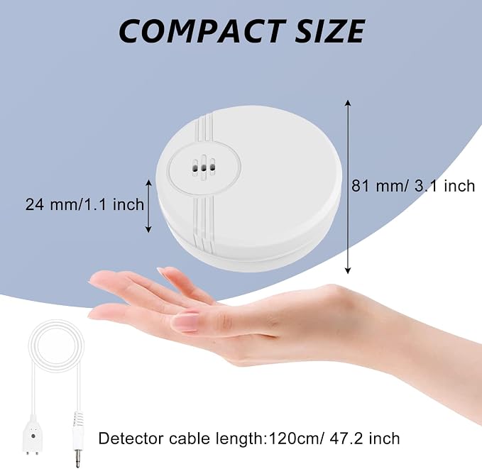 2 Pack Water Leak Detector, 135 dB Water Sensor Alarm, Floor and Wall Mounted - Image 3