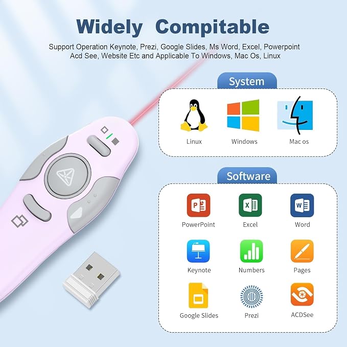 QUI Presentation Clicker Wireless Presenter Remote Clicker - Image 5
