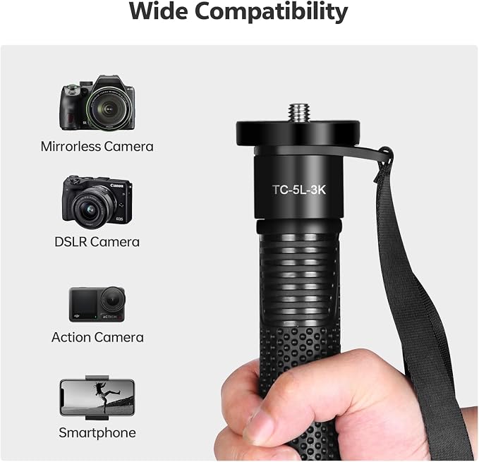 TONYBOO 61" Carbon Fiber Camera Monopod, 28mm 6-Section Height, Portable - Image 7