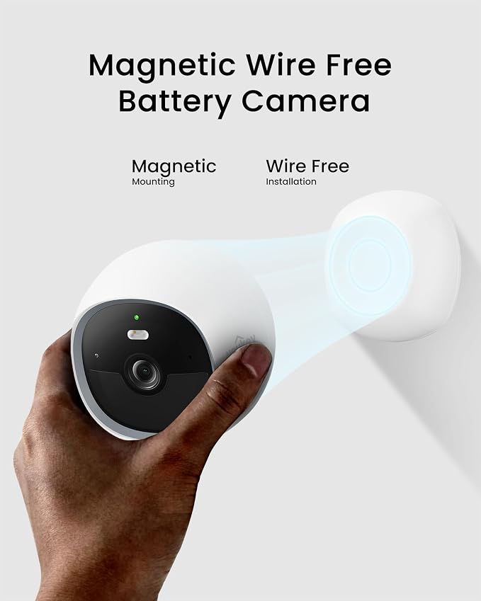 youkey Magnetic Indoor Security Camera Wireless, 2K Battery Powered Camera - Image 2