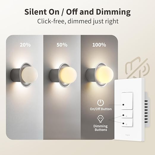 Aaqara Smart Dimmer Switch H2, 2-in-1 Neutral, Thread/Zigbee Support, Silent - Image 4
