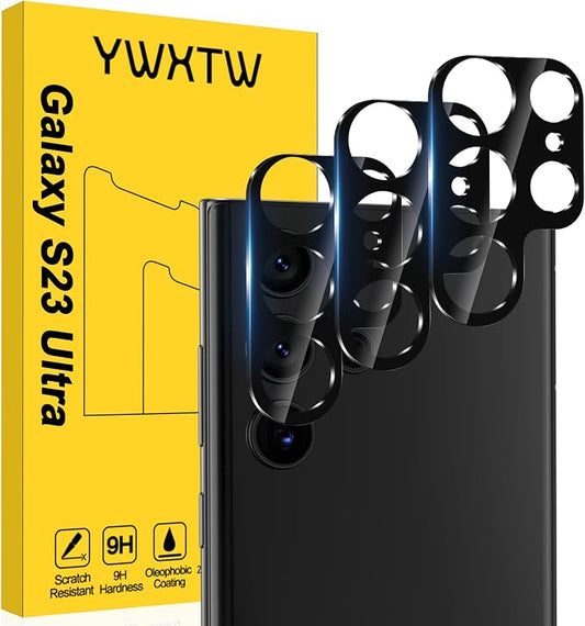 YWXTW 3 Pack for Samsung Galaxy S23 Ultra Camera Lens Protector, 9H Tempered by YWXTW