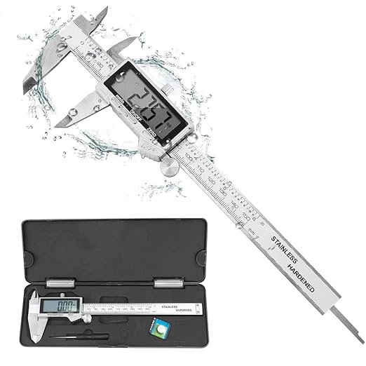 Digital Caliper Measuring Tool, IP54 Waterproof Stainless Steel Vernier Caliper by Louisware
