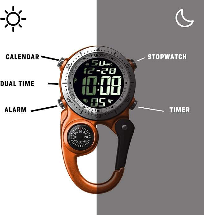 Dakota Digital Backpacker Clip, Fob and Pocket Watch, Timer and Dual Time - Image 5