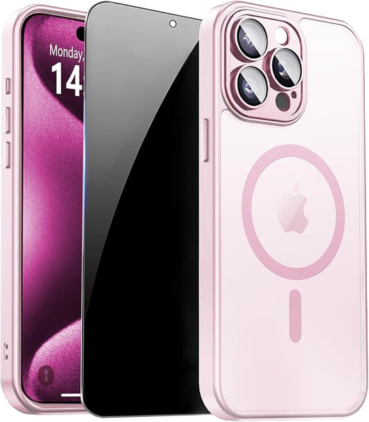 for iPhone 15 Pro Case with Privacy Screen Protector and Camera Protection by ZOZDOKG