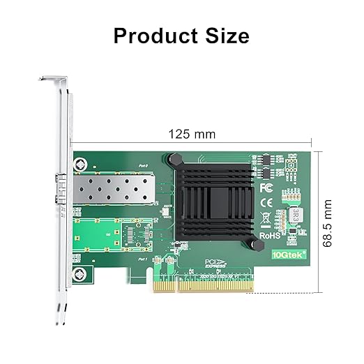 10Gtek 10Gb PCI-E NIC Network Card, Single SFP+ Port, - Image 4
