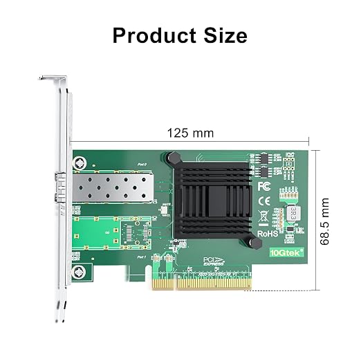 10Gtek 10Gb PCI-E NIC Network Card, Single SFP+ Port, - Image 4