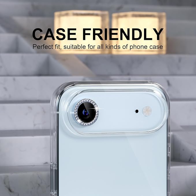 Choiche Compatible for iPhone 17 Air Camera Lens Protector Bling, 9H Tempered - Image 4