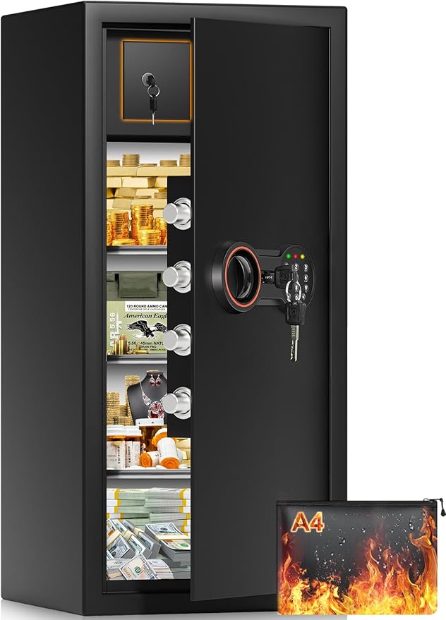 31.5"H Large Safe Box with Inner Lock Box, Slim Design Home Safe with by BuildYourSafekeepingSystem