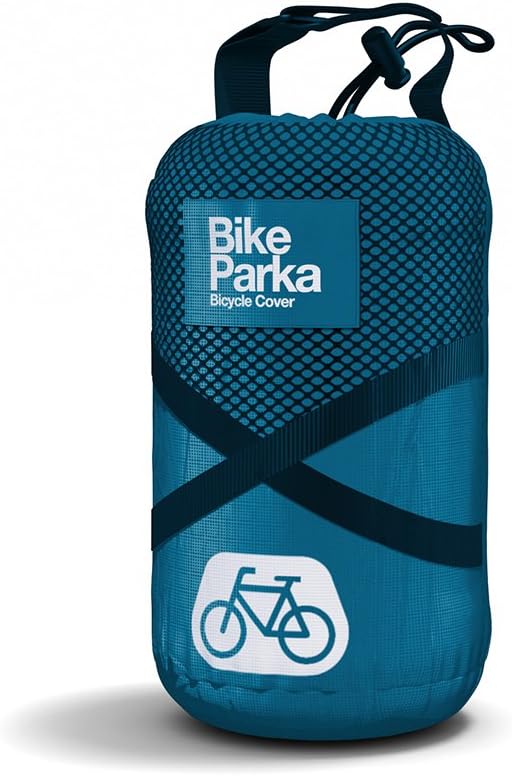 Urban Bike Cover - Waterproof & Durable with Lock-Through Panels, RipStop fabric, Adjustable for Any Bike, Attachable Stuff Sac - Ideal for Bikes in Daily Use (Ciel Blue)