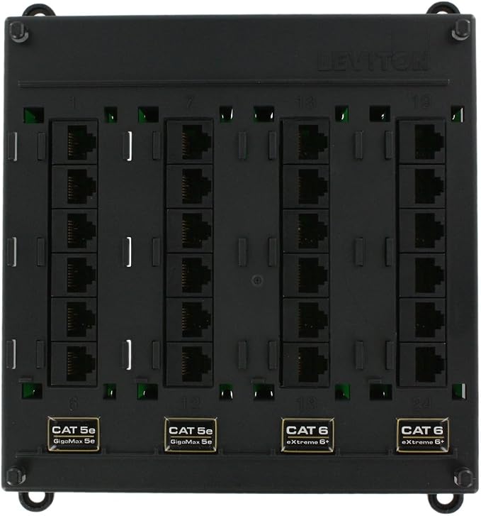 Leviton Twist and Mount Patch Panel, 12 CAT 5e ports and 12 CAT 6 ports by Leviton