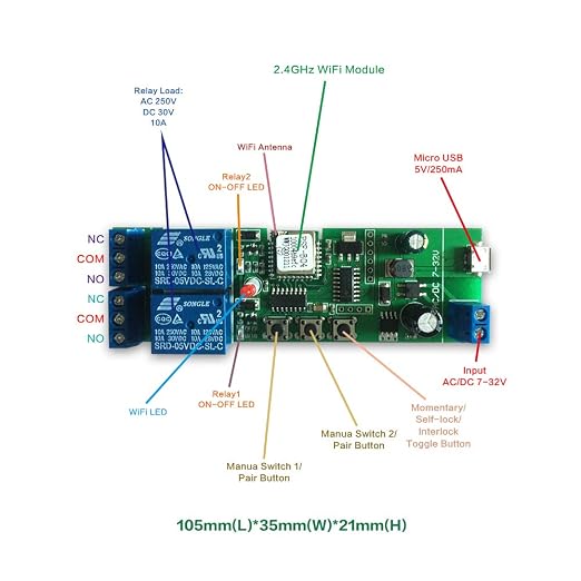 WiFi Wireless Smart Switch Relay Module - Image 3