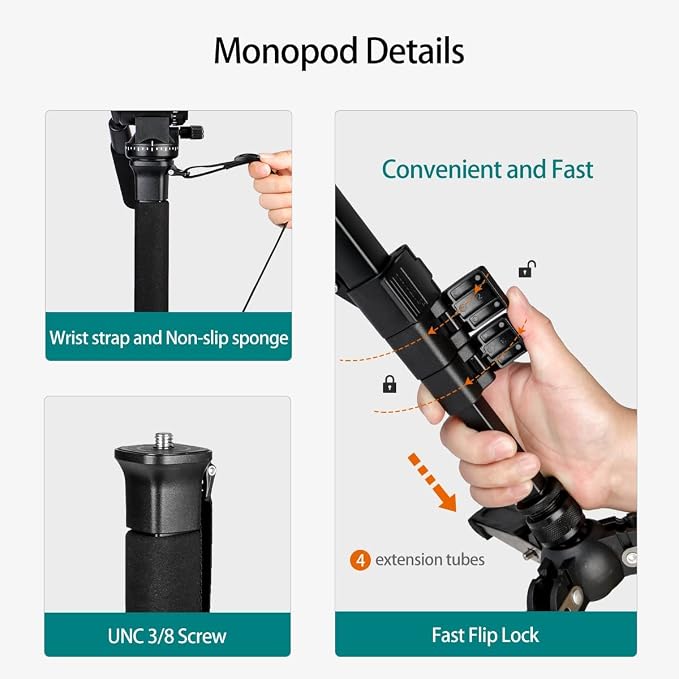 Extendable Camera Aluminum Monopod - Image 6