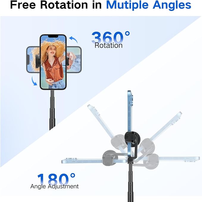 62 inch Selfie Stick Tripod for iPhone, Auto-Open Phone Tripod Stand - Image 6
