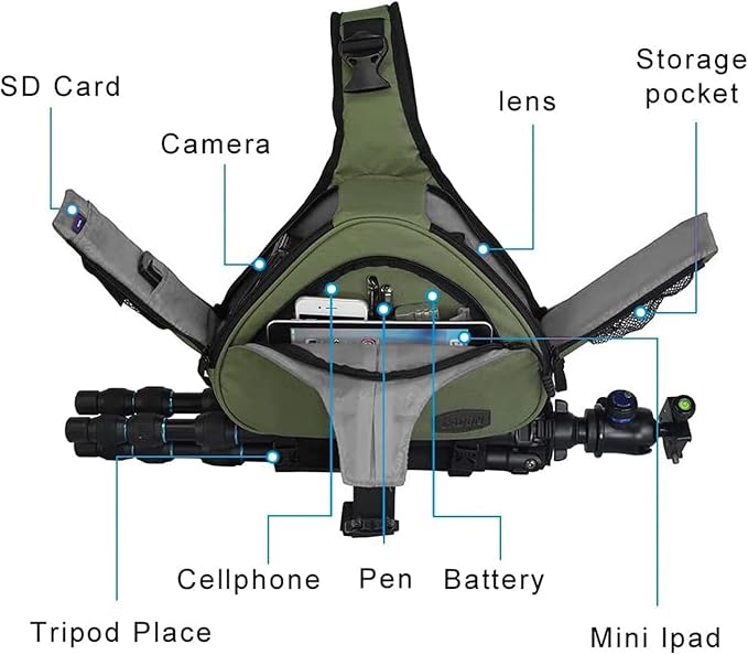 CADeN Camera Bag Sling Backpack Camera Case Waterproof - Image 3