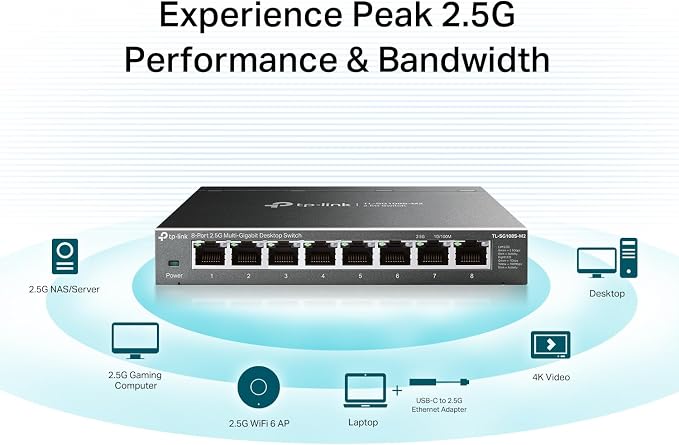 TP-Link TL-SG108S-M2 | 8-Port Multi-Gigabit 2.5G Ethernet Switch | Unmanaged - Image 3