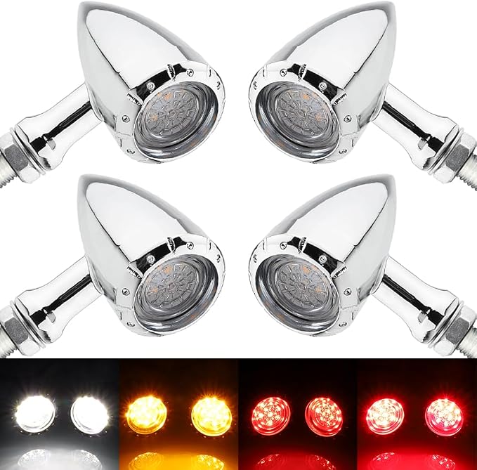 TSUNG 4PCS Motorcycle Bullet LED Front Rear Turn Signal Light SMD Blinker by TSUNGMOTO