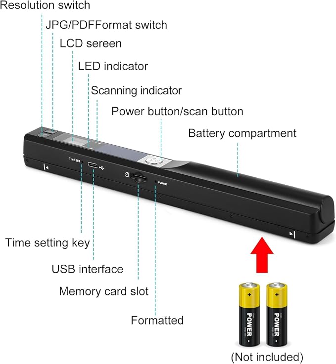 Portable Document Scanner, 900DPI Handheld Scanner Wand - Image 10