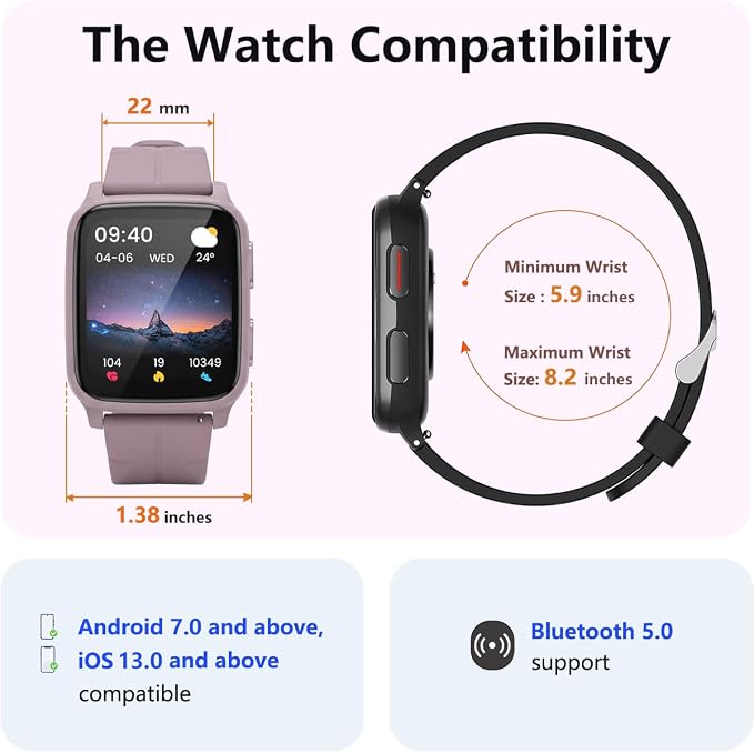 MorePro Fitness Tracker with 24/7 Heart Rate & Blood Pressure Monitor, Blood - Image 9