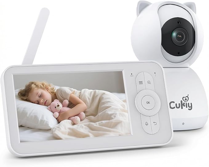 Baby Monitor with Camera and Audio, Secure FHSS Connection, Night Vision by CUKIY
