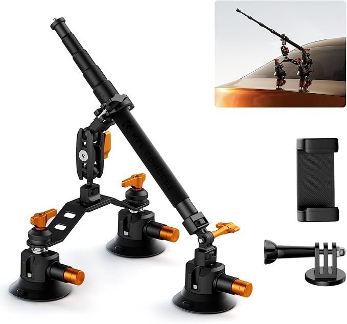 K&F CONCEPT Triple Suction Cup Car Mount by KFCONCEPT